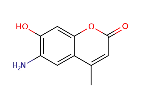 Molecular Structure of 68047-36-9 (2H-1-Benzopyran-2-one, 6-amino-7-hydroxy-4-methyl-)
