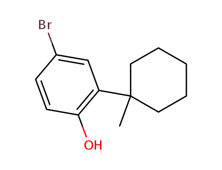 Molecular Structure of 111008-55-0 (Phenol, 4-bromo-2-(1-methylcyclohexyl)-)