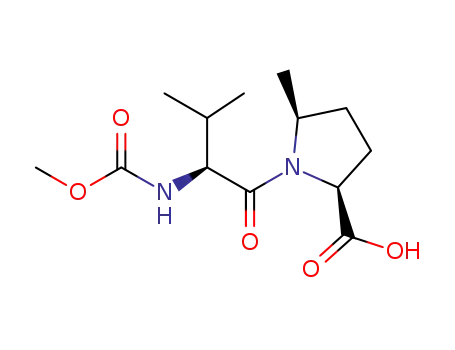 Molecular Structure of 1335316-40-9 ((2S,5S)-1-((methoxycarbonyl)-L-valyl)-5-methylpyrrolidine-2-carboxylic acid)