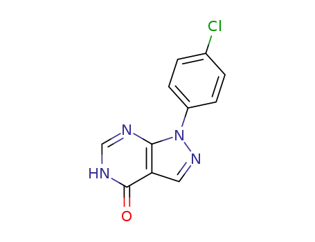 Molecular Structure of 5334-29-2 (1-(4-CHLOROPHENYL)-1H-PYRAZOLO[3,4-D]PYRIMIDIN-4-OL)
