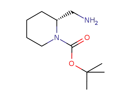 Molecular Structure of 683233-14-9 ((R)-2-AMINOMETHYL-1-N-BOC-PIPERIDINE)