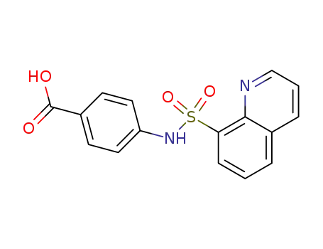 Molecular Structure of 116834-64-1 (4-[(8-QUINOLINYLSULFONYL)AMINO]BENZOIC ACID)