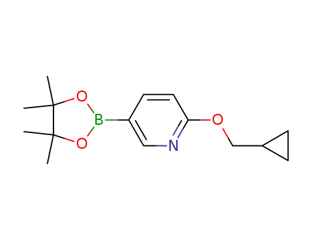 Molecular Structure of 947191-69-7 (2-(CYCLOPROPYLMETHOXY)-5-(4,4,5,5-TETRAMETHYL-1,3,2-DIOXABOROLAN-2-YL)PYRIDINE)