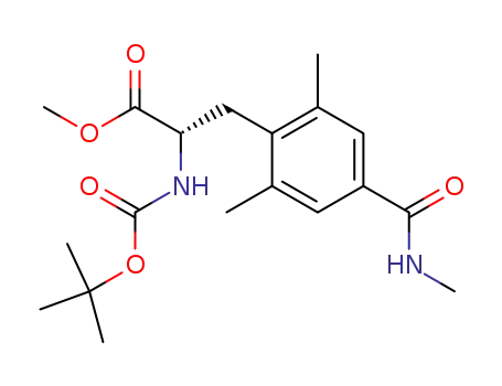 Molecular Structure of 861676-19-9 (methyl (S)-2-((tert-butoxycarbonyl)amino)-3-(2,6-dimethyl-4-(methylcarbamoyl)phenyl)propanoate)