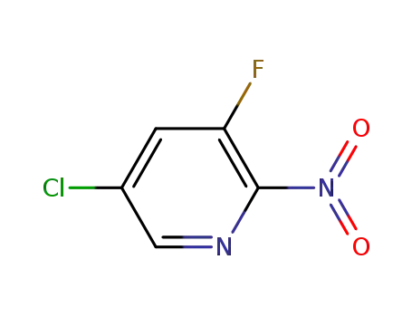 Molecular Structure of 1064783-29-4 (5-Chloro-3-fluoro-2-nitropyridine)