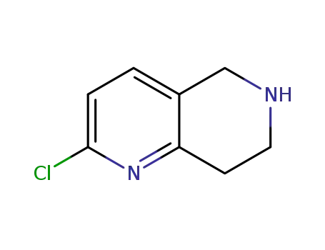 Molecular Structure of 210539-05-2 (1,6-Naphthyridine, 2-chloro-5,6,7,8-tetrahydro-)