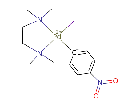 Molecular Structure of 191667-18-2 (PdI(4-NO<sub>2</sub>C<sub>6</sub>H<sub>4</sub>)(N,N,N',N'-tetramethylethylenediamine))