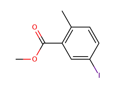 Molecular Structure of 103440-54-6 (BENZOIC ACID, 5-IODO-2-METHYL-, METHYL ESTER)