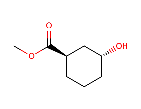 Molecular Structure of 6183-54-6 (Cyclohexanecarboxylic acid, 3-hydroxy-, methyl ester, (1R,3S)-rel-)