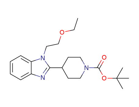 1181267-36-6,tert-butyl 4-(1-(2-ethoxyethyl)-1H-benzo[d]iMidazol-2-yl)piperidine-1-carboxylate,tert-butyl 4-(1-(2-ethoxyethyl)-1H-benzo[d]iMidazol-2-yl)piperidine-1-carboxylate;Bilastine Impurity 2;4-[1-(2-Ethoxyethyl)-1H-benzimidazol-2-yl]-1-piperidinecarboxylic acid 1,1-dimethylethyl ester;1181267-36-6