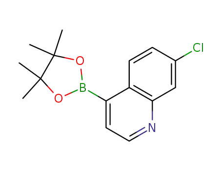 Molecular Structure of 871125-83-6 (7-CHLOROQUINOLINE-4-BORONIC ACID PINACO&)