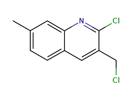Molecular Structure of 521915-96-8 (2-CHLORO-3-(CHLOROMETHYL)-7-METHYLQUINOLINE)