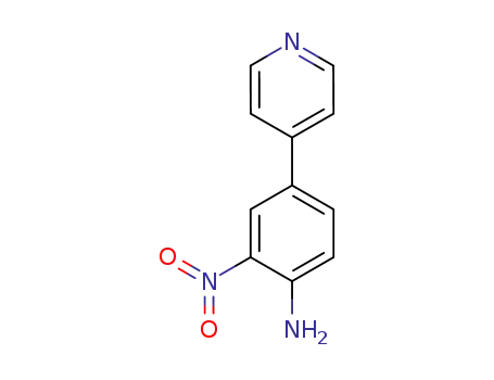Molecular Structure of 59656-62-1 (Benzenamine, 2-nitro-4-(4-pyridinyl)-)