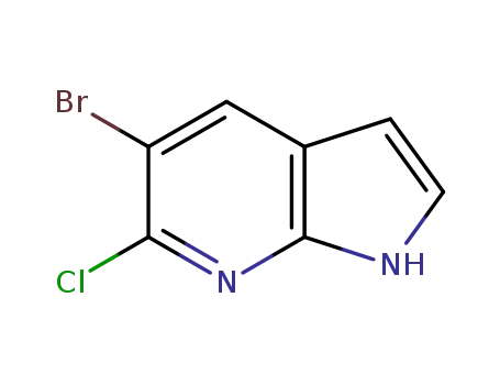 Molecular Structure of 1190321-59-5 (1H-Pyrrolo[2,3-b]pyridine, 5-bromo-6-chloro-)