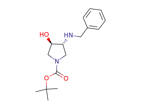 Molecular Structure of 429673-83-6 ((3R,4R)-N-Boc-3-(benzylamino)-4-hydroxypyrrolidine)