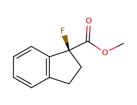 Molecular Structure of 1467076-68-1 ((S)-1-fluoroindan-1-carboxylic acid methyl ester)