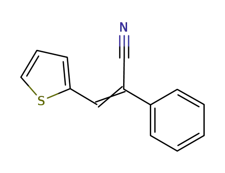 Molecular Structure of 72030-16-1 ((2Z)-2-phenyl-3-(thiophen-2-yl)prop-2-enenitrile)