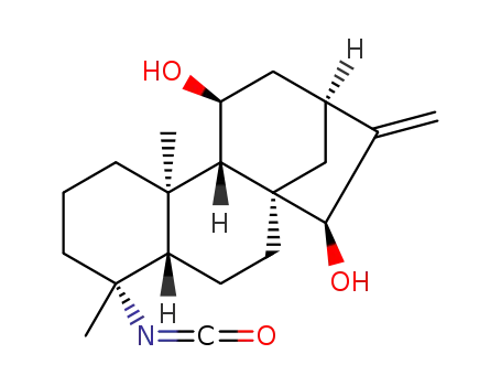 Molecular Structure of 1391633-67-2 (4α-isocyanato-11β,15β-dihydroxykaur-16-ene)