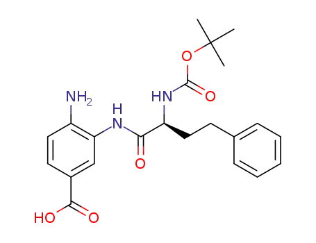 Molecular Structure of 1449786-45-1 ((S)-4-amino-3-(2-(tert-butoxycarbonylamino)-4-phenylbutanamido)benzoic acid)