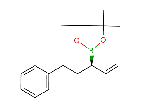 Molecular Structure of 1000376-26-0 ((3R)-3-(4',4',5',5'-tetramethyl-1',3',2’-dioxaborolanyl)-5-phenylpent-1-ene)