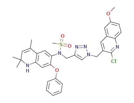 N-((1-((2-chloro-6-methoxyquinolin-3-yl)methyl)-1H-1,2,3-triazol-4-yl)methyl)-N-(2,2,4-trimethyl-7-phenoxy-1,2-dihydroquinolin-6-yl)methanesulfonamide