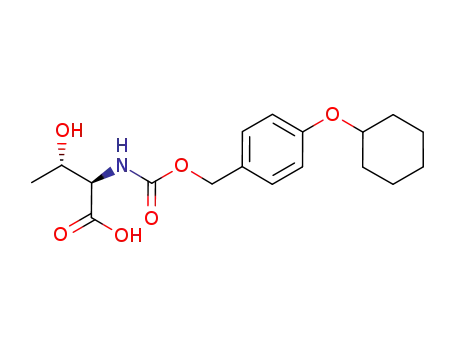 Molecular Structure of 1439368-20-3 ((2R,3S)-2-[({[4-(cyclohexyloxy)phenyl]methoxy}carbonyl)amino]-3-hydroxybutanoic acid)
