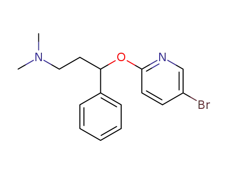 Molecular Structure of 1584114-08-8 (3-((5-bromopyridin-2-yl)oxy)-N,N-dimethyl-3-phenylpropan-1-amine)