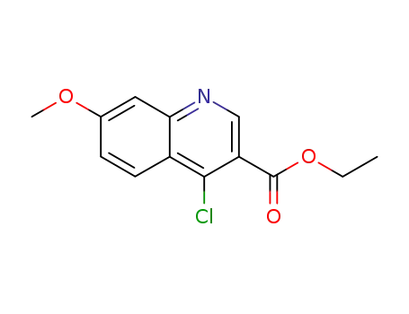Molecular Structure of 77156-85-5 (Ethyl 4-chloro-7-methoxyquinoline- 3-carboxylate)