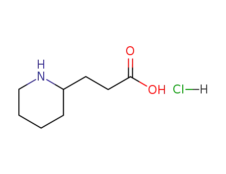 Molecular Structure of 99310-43-7 (2-Piperidinepropanoic acid, hydrochloride)