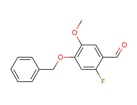 Molecular Structure of 79418-72-7 (Benzaldehyde, 2-fluoro-5-methoxy-4-(phenylmethoxy)-)
