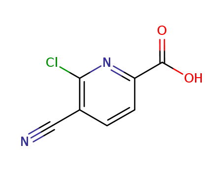 Molecular Structure of 53234-56-3 (6-chloro-5-cyanopicolinic acid)