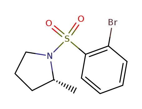 Molecular Structure of 1202647-41-3 ((R)-1-(2-bromo-benzenesulfonyl)-2-methyl-pyrrolidine)