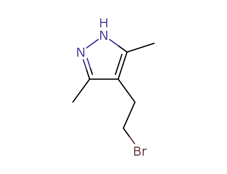 Molecular Structure of 83467-28-1 (4-(2-BROMO-ETHYL)-3,5-DIMETHYL-1H-PYRAZOLE)