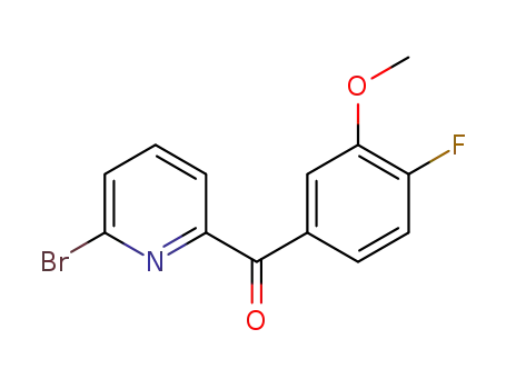 Molecular Structure of 1357564-27-2 ((6-bromopyridin-2-yl)-(4-fluoro-3-methoxyphenyl)-methanone)