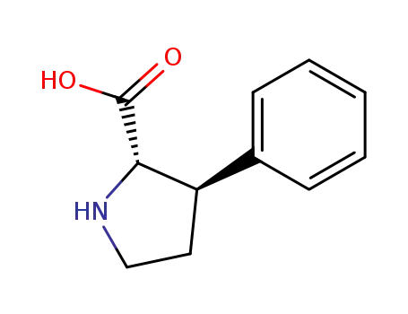 Molecular Structure of 118758-48-8 ((2S,3R)-3-Phenylpyrrolidine-2-carboxylic acid)