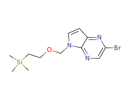 Molecular Structure of 1184926-29-1 (2-bromo-5-(2-trimethylsilanyl-ethoxymethyl)-5H-pyrrolo[2,3-b]pyrazine)