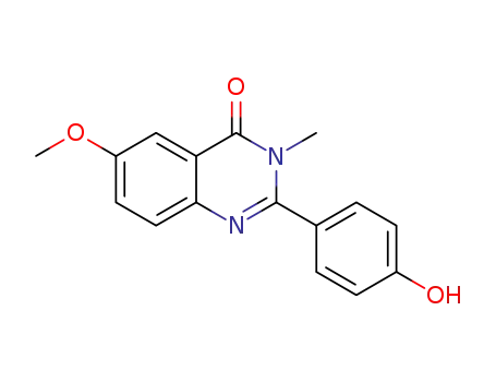 Molecular Structure of 83722-02-5 (4(3H)-Quinazolinone, 2-(4-hydroxyphenyl)-6-methoxy-3-methyl-)