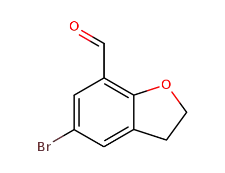 Molecular Structure of 281678-73-7 (5-BROMO-2,3-DIHYDROBENZO[B]FURAN-7-CARBALDEHYDE)