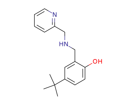 Molecular Structure of 790224-67-8 (4-tert-butyl-2-{[(pyridin-2-ylmethyl)amino]methyl}phenol)