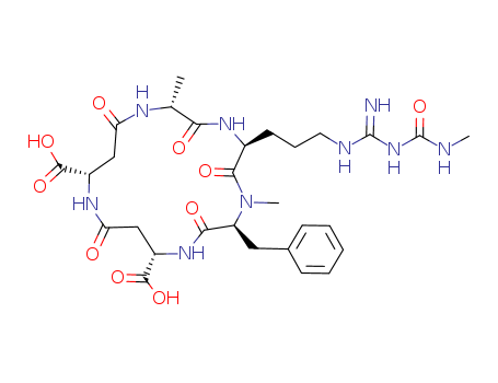 (2R,5S,8S,11S,15S)-5-[3-({(E)-amino[(methylcarbamoyl)amino]methylidene}amino)propyl]-8-benzyl-2,7-dimethyl-3,6,9,13,17-pentaoxo-1,4,7,10,14-pentaazacycloheptadecane-11,15-dicarboxylic acid