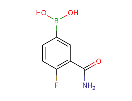 Molecular Structure of 874219-34-8 (3-(AMINOCARBONYL)-4-FLUOROBENZENEBORONIC ACID)