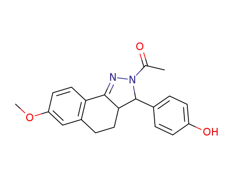 Molecular Structure of 1469863-78-2 (1-(3-(4-hydroxyphenyl)-7-methoxy-3,3a,4,5-tetrahydro-2H-benzo[g]indazol-2-yl)ethanone)