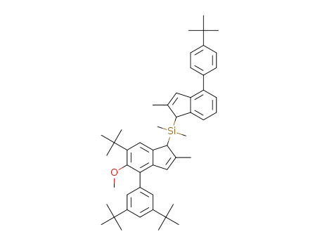 Molecular Structure of 1417537-12-2 ([6-tert-Butyl-4-(3,5-di-tert-butylphenyl)-5-methoxy-2-methyl-1H-inden-1-yl] [4-(4-tert-butylphenyl)-2-methyl-1H-inden-1-yl]dimethylsilane)