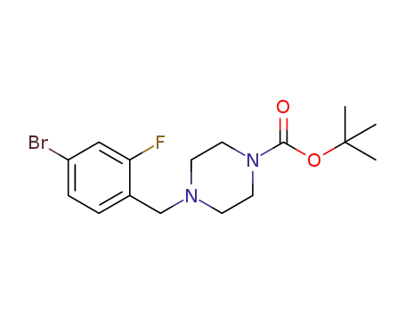 Molecular Structure of 1260809-13-9 (tert-butyl 4-(4-broMo-2-fluorobenzyl)piperazine-1-carboxylate)