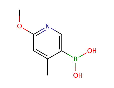 Molecular Structure of 503184-35-8 (2-METHOXY-4-METHYL-PYRIDINE-5-BORONIC ACID)