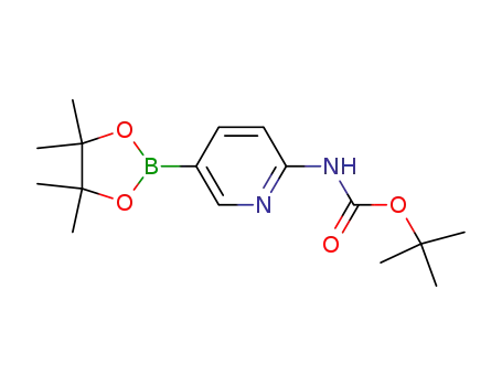 Molecular Structure of 910462-31-6 (2-(tert-butoxycarbonylamino)pyridine-5-boronic acid, pinacol ester)