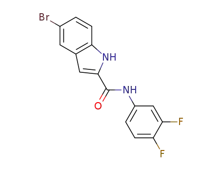 Molecular Structure of 1603833-89-1 (5-bromo-1H-indole-2-carboxylic acid (3,4-difluoro-phenyl)-amide)