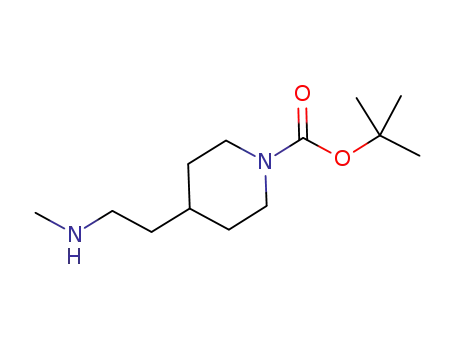 Molecular Structure of 896103-62-1 (tert-Butyl 4-(2-(methylamino)ethyl)piperidine-1-carboxylate)