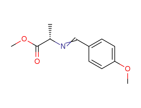 Molecular Structure of 50899-67-7 (L-Alanine, N-[(4-methoxyphenyl)methylene]-, methyl ester)