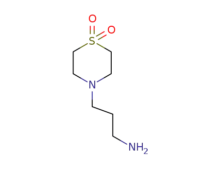 Molecular Structure of 90000-25-2 (4-(3-AMINOPROPYL)THIOMORPHOLINE 1,1-DIOXIDE)